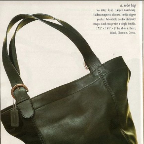 Authentic COACH Large Soho Black Leather Shopping Tote Bag - Picture 2 of 15